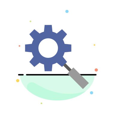 Arama, Araştırma, Dişli, Soyut Düz Renk Simge Templat Ayarı