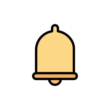 Uyarı, Zil, Bildirim, Ses Düz Renk Simgesi. Vektör simgesi b