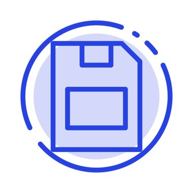 Kart, Bellek Kartı, Depolama, Veri Mavi Noktalı Çizgi Simgesi