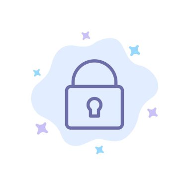 Soyut Bulut Backgr'de Kilit, Güvenlik, Kilitli, Giriş MaviSi Simgesi