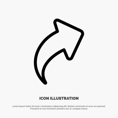 Ok, Yukarı, Yön, Sağ Çizgi Simgesi Vektörü