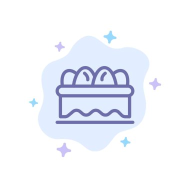 Soyut Bulut Arka Plan üzerinde Sepet, Paskalya, Yumurta Mavi Simge