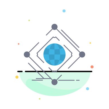 Karmaşık, küresel, internet, net, web Düz Renk Simge Vektör