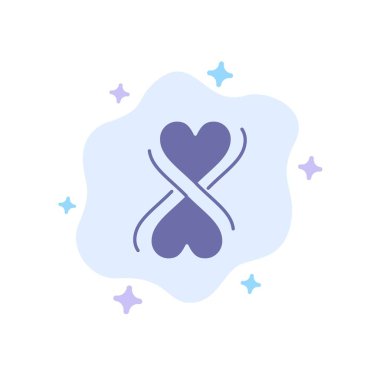 Soyut Bulut Arka Plan Üzerinde Kalp, Sekiz, Tipografi Mavi Simge