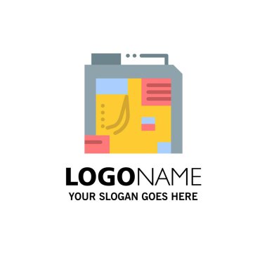 Atx, Kutu, Kasa, Bilgisayar İş Logo Şablonu. Düz Renk