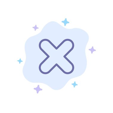 Soyut Bulut Backgro'da Silme, İptal Et, Kapat, Çapraz Mavi Simgesi