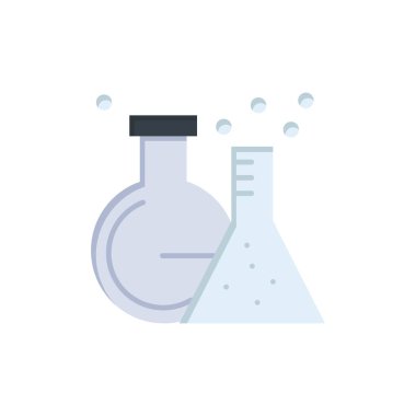 Şişe, Lab, Tüp, Test Düz Renk Simgesi. Vektör simgesi afiş Temp