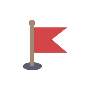 Bayrak, Konum, Harita, Dünya Düz Renk Simgesi. Vektör simgesi afiş 