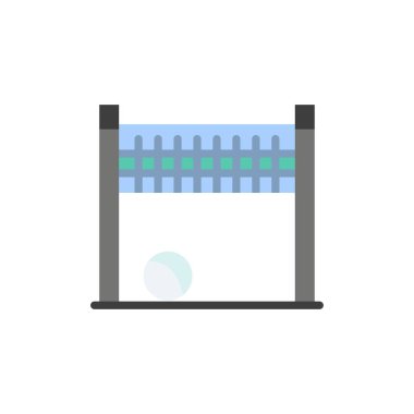 Oyun, Kaledir, Net, Voleybol Düz Renk Simgesi. Vektör simgesi ba