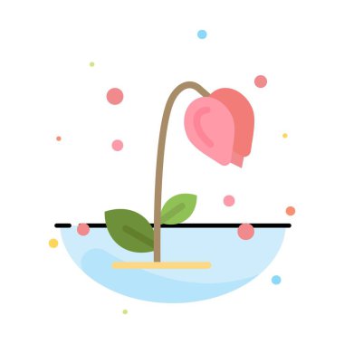 Ayçiçeği, Çiçek, Doğa, Bahar Soyut Düz Renk Simge Templ