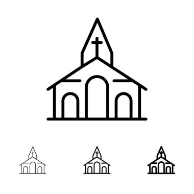 Bina, Noel, Kilise, Bahar Kalın ve ince siyah çizgi ico