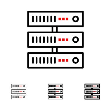 Bilgi İşlem, Veri, Depolama, Ağ Kalın ve ince siyah çizgi simgesi 