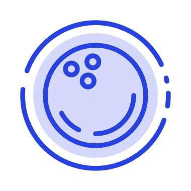 Top, Bowling, Spor, Strike Mavi Noktalı Çizgi Hattı Simgesi