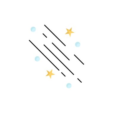 yıldız, kayan yıldız, düşen, uzay, yıldız Düz Renk Simge Vecto