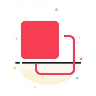 Dört, Medya, Dörtlü, Yığın Soyut Düz Renk Simgesi Şablonu