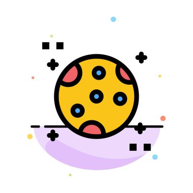 Astronomi, Ay, Uzay Soyut Düz Renk Simgesi Şablonu