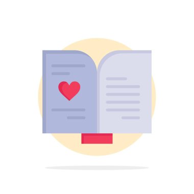 Kitap, Aşk, Kalp, Düğün Soyut Daire Arka Plan Düz renk