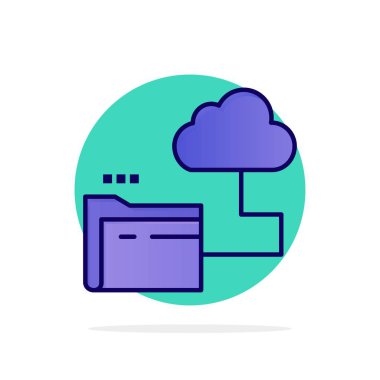 Bulut, Klasör, Depolama, Dosya Soyut Daire Arka Plan Düz col