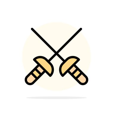 Eskrim, Sabre, Spor Soyut Daire Arka Plan Düz renk Simgesi