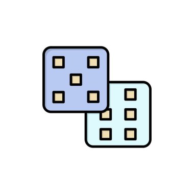 Zar, Oyun, Olasılık Düz Renk Simgesi. Vektör simgesi afiş T