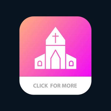 Kilise, Ev, Paskalya, Cross Mobil Uygulama Düğmesi. Android ve Ios 