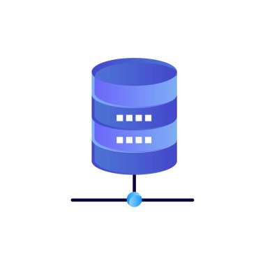 Dolar, sunucu, para, bilgisayar düz renk simgesi. Vektör simgesi b