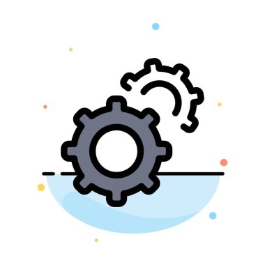 Dişliler, Dişliler, Soyut Düz Renk Simgesi Şablonu Ayarlama