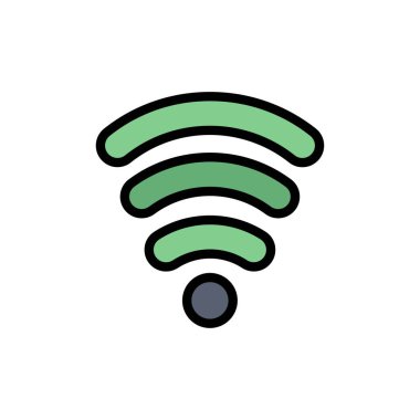 Wifi, Hizmetler, Sinyal Düz Renk Simgesi. Vektör simgesi afiş Temp