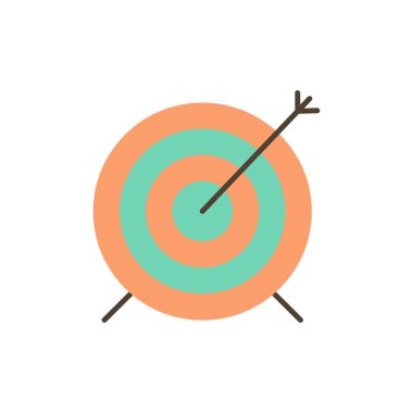 Hedef, Dart, Hedef, Odak Düz Renk Simgesi. Vektör simgesi afiş T