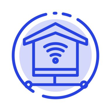 Güvenlik, İnternet, Sinyal Mavi Noktalı Çizgi Simgesi