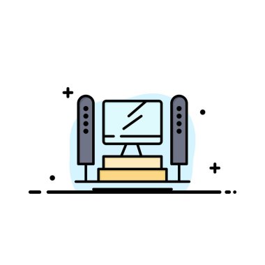 Bilgisayar, Bilgisayar, Sunucu, Cpu İş Logo Şablonu. Düz Co