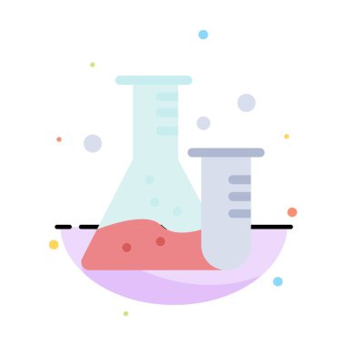 Şişe, Tüp, Lab, Bilim Soyut Düz Renk Simgesi Şablon