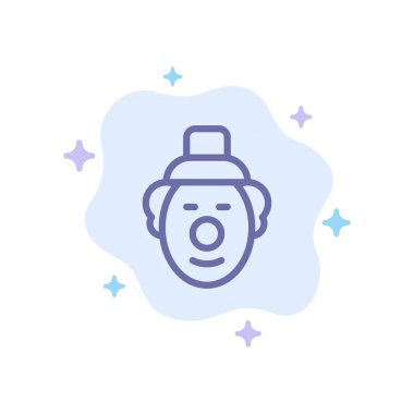 Joker, Palyaço, Circus Blue Icon Soyut Bulut Arka Plan