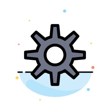 Dişli, Ayar, Tekerlek Soyut Düz Renk Simgesi Şablonu