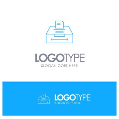 Veri, Arşiv, İş, Bilgi Mavi anahat Logo plac ile