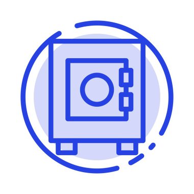 Locker, Lock, Kullanıcı Mavi Noktalı Çizgi Hattı Simgesi