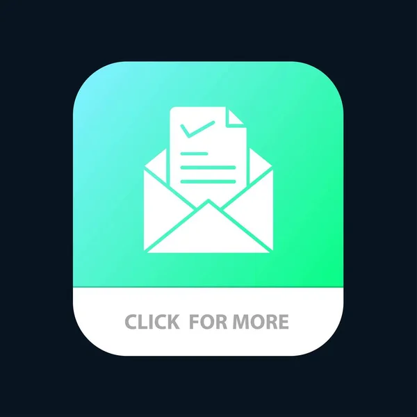 Mail, E-mail, vacature, Vink, goede mobiele app-knop. Android en IOS — Stockvector