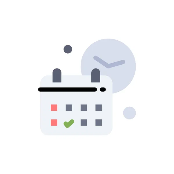 Calendario, Fecha, Día, Hora, Icono de color plano de trabajo. Vector icono prohibición — Vector de stock