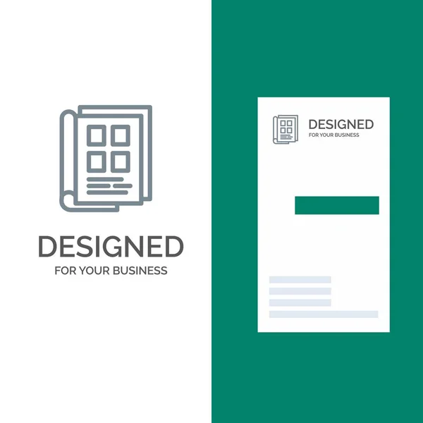 Libro, Periódico, Papel, Cuaderno, Phonebook Grey Logo Design and — Vector de stock