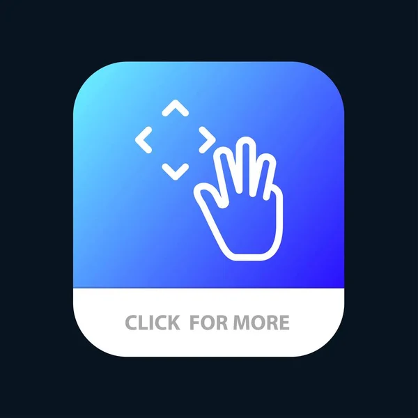 Tombol Hand, Hand Cursor, Up, Croup Mobile App. Android dan IOS - Stok Vektor