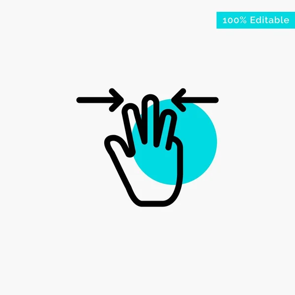 Gestos, Mão, Móvel, Três dedos turquesa destaque círculo —  Vetores de Stock