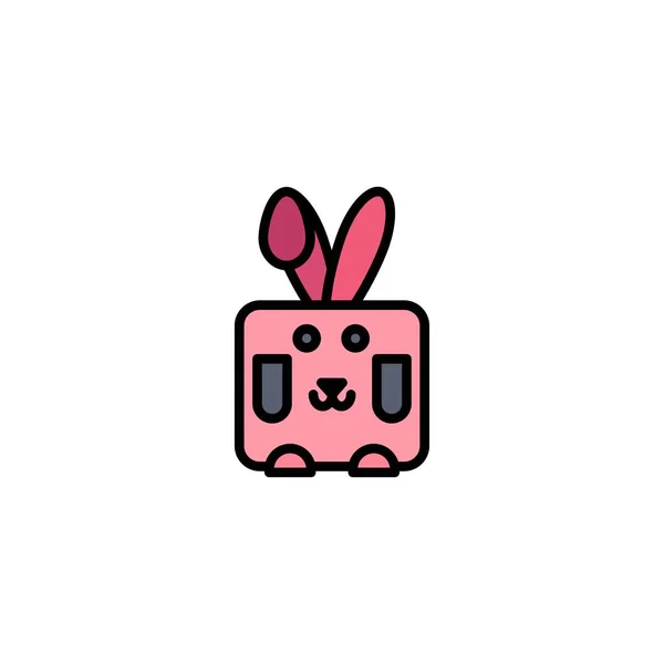 Bunny, Velikonoce, králík, šablona pro Prázdninové obchodní logo. Ploché Colo — Stockový vektor