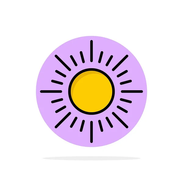 Sonne, Sonnenaufgang, Sonnenuntergang abstrakter Kreis Hintergrund flache Farbe Symbol — Stockvektor