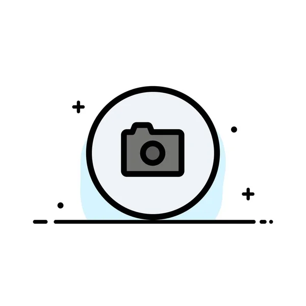 Appareil photo, Image, Basic, Ui Business Flat Line Filled Icon Vector — Image vectorielle