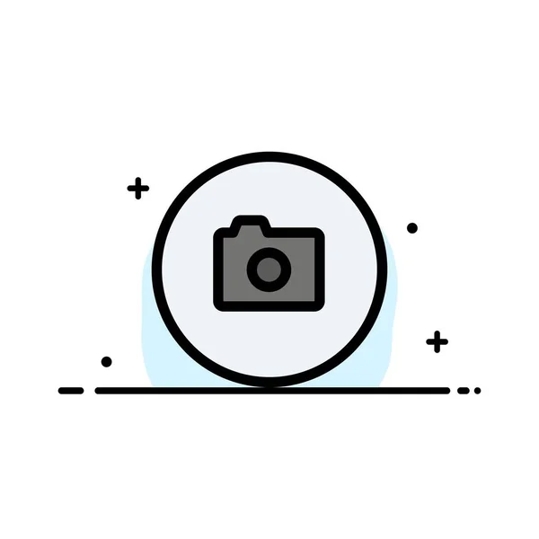 Máquina fotográfica, Imagem, Básica, Ui Business Flat Line Vector Ícone Preenchido — Vetor de Stock