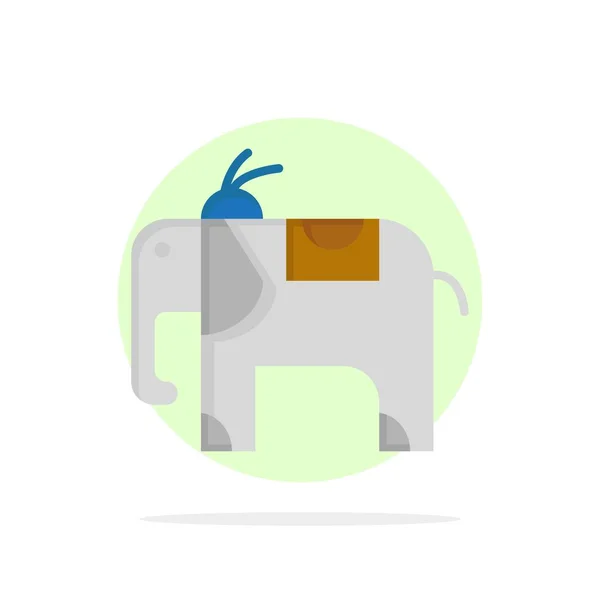 Słoń, zwierząt Abstrakcja Circle tło płaski kolor ikona — Wektor stockowy