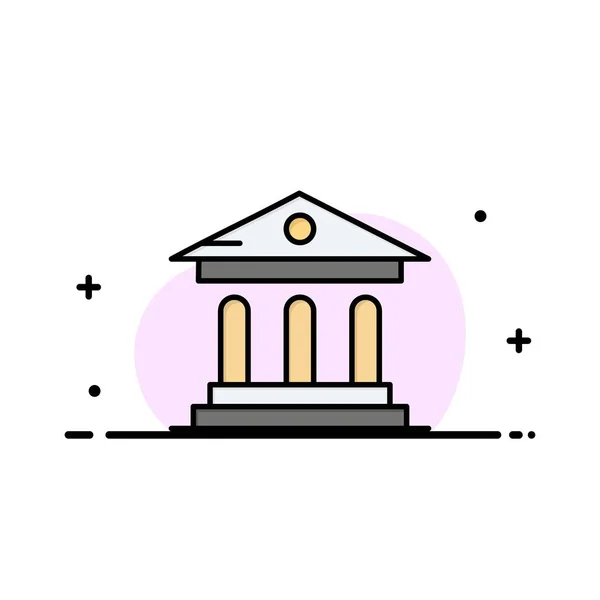 Университет, банк, придворная бизнес-линия заполнена иконой — стоковый вектор