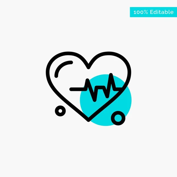Heart, Beat, Science turquoise highlight circle point Vector ico