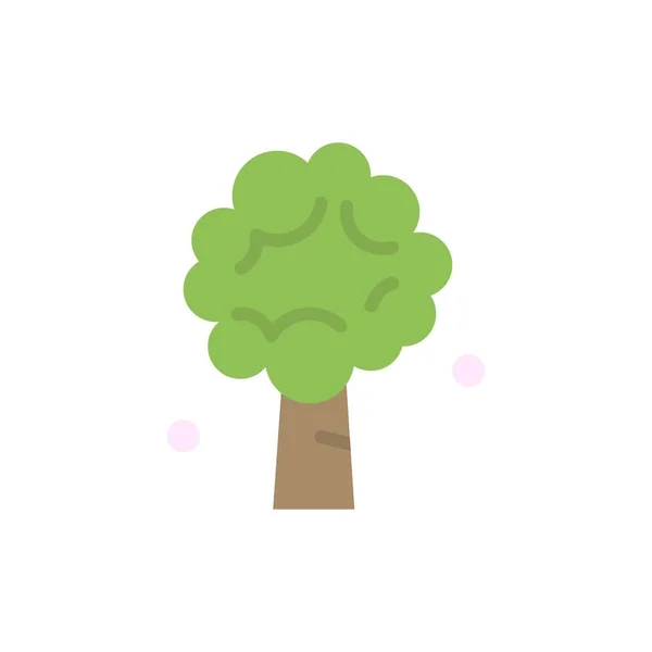 Árbol, Manzana, Manzano, Naturaleza, Icono de color plano de primavera. Vector — Vector de stock