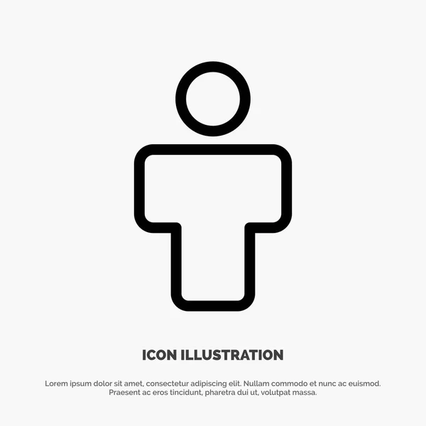 Avatar, Hombre, Gente, Vector de icono de línea de perfil — Vector de stock